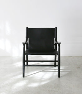 Leather Sling Armchair / Black
