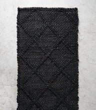 Assam Floor Rug / Handwoven Jute / Black / 50x140cm