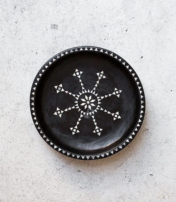 Shell Inlay Bowl / Black / 28cmD