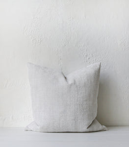 'Vintage Velvet' Cushion w Feather Inner / 55x55cm / Snow