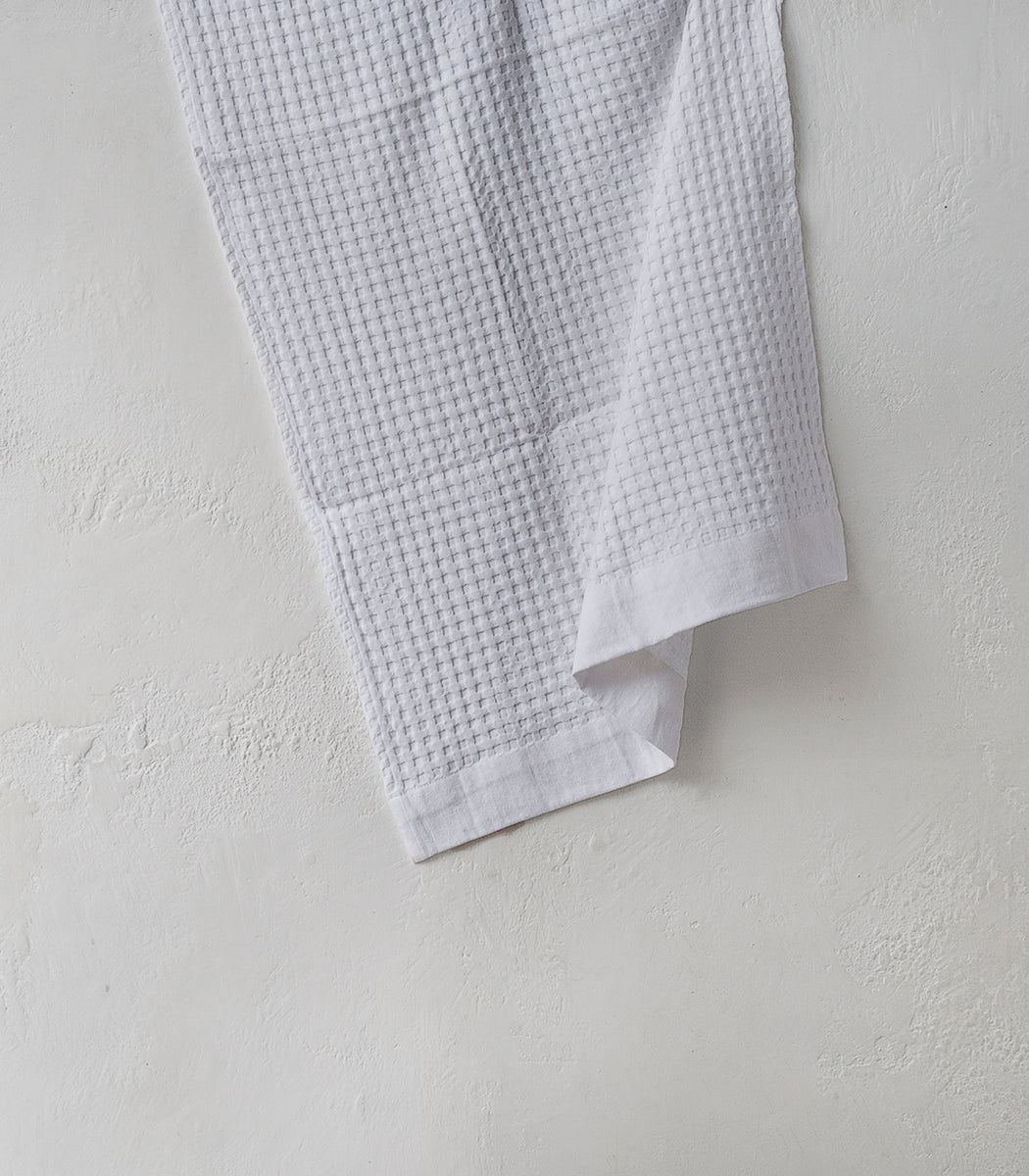 Waffle Bath Towel White Indie Home Collective