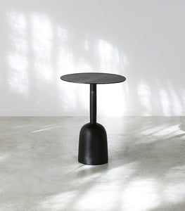'Bell' Iron Pedestal Side Table / 37cmD x 46.5cmH