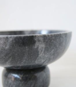 'Indra' Goblet Bowl / Black Marble