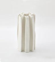 Foundry / 'Box Pleat' Vase / Large / Ivory / NOT WATERTIGHT / #hof