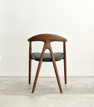 'Brentwood' Dining Chair / Ash / Black Leather- Walnut