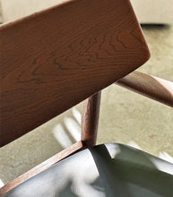 'Brentwood' Armchair / Solid Oak / Leather - Walnut