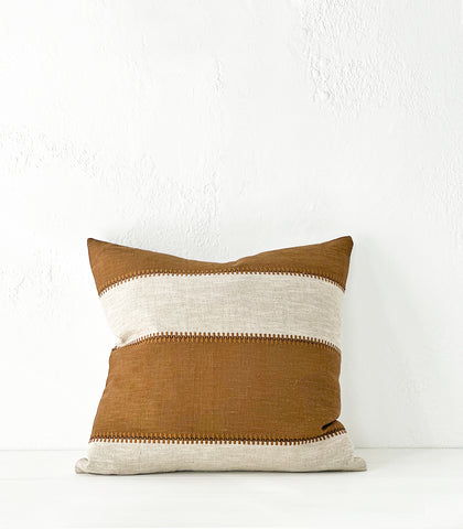 'Casa' Cushion / NZ MADE / NZ Feather Inner / 55x55cm / Clay-Natural