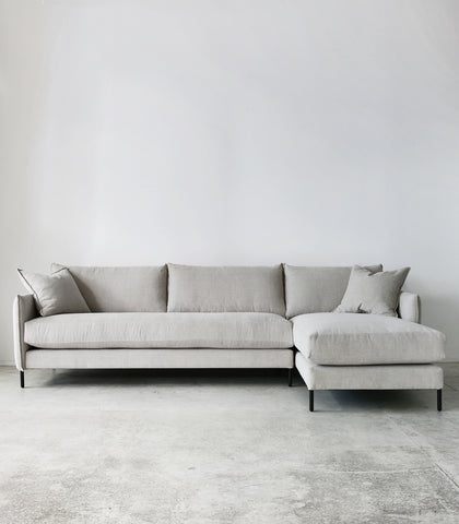 Capri Sofa w RH Chaise / NZ MADE / Fabric - Pompeii - Ecru