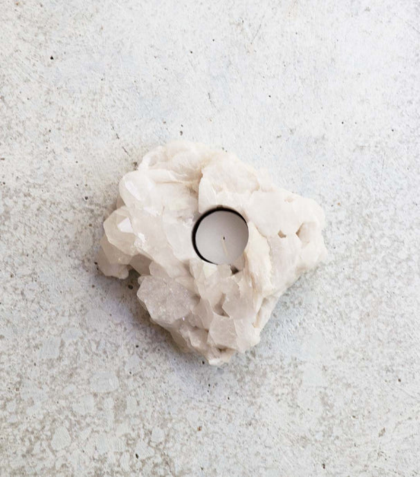 Clear Quartz Cluster T-Lite Holder