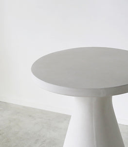 'Corfu' Concrete Pedestal Dining Table / 65cmD x 75cmH / White