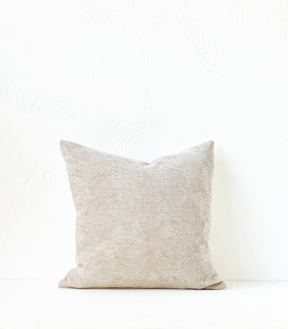 'Dune' Cushion / NZ MADE / NZ Feather Inner / 55x55cm / Pumice