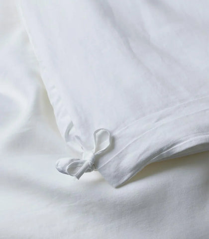 French Flax Linen / Duvet Quilt Cover / KING / White