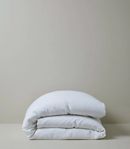 French Flax Linen / Duvet Quilt Cover / QUEEN / White