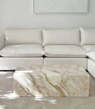 Marble Block Coffee Table / 'New Gold Calacatta' / 100x60x30cm