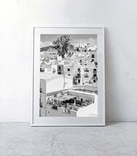 'Old Town' Ibiza / B & W Framed Print / A0