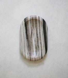 'Indra' Pill Shallow Bowl / Zebra Marble