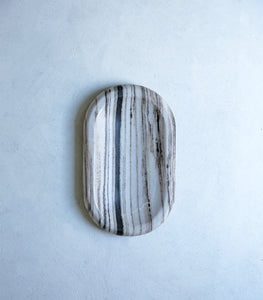 'Indra' Pill Shallow Bowl / Zebra Marble