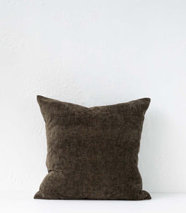 'Los' Cushion / NZ MADE / Feather Inner / 55x55cm / Moss