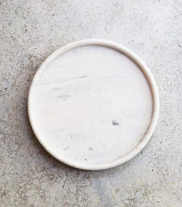 Marble Round Tray / White / 27.5cmD / Large