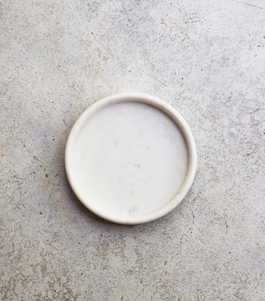 Marble Round Tray / White / 20cmD / Small