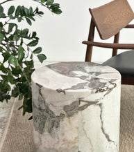 'Milky Blue' Marble Side Table