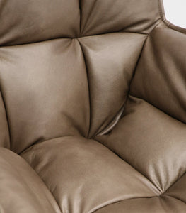 ‘Melrose’ Swivel Occasional  Leather Chair / Beige