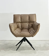 ‘Melrose’ Swivel Occasional  Leather Chair / Beige