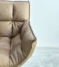 ‘Melrose’ Swivel Occasional  Leather Chair / Beige