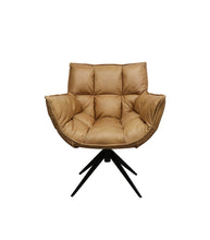 'Melrose' Leather Occasional Swivel Chair / Tan