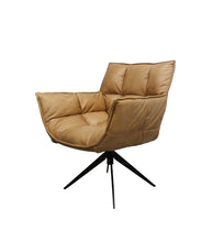 'Melrose' Leather Occasional Swivel Chair / Tan