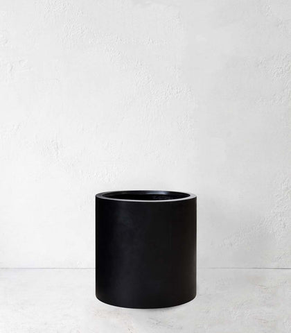 'Mikonui' Cylinder Concrete Planter / Black / Small - 50cmD x 50cmH