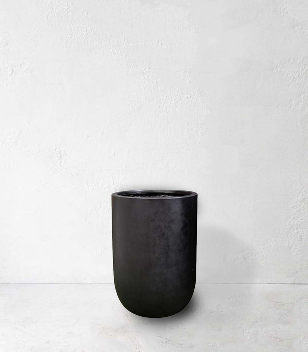'Oreti' Concrete Planter / Black / Small - 45cmD x 60cmH
