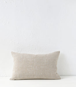 'Puglia' Cushion w Feather Inner / NZ MADE / 60x40cm / Sand  (Chalk Series)