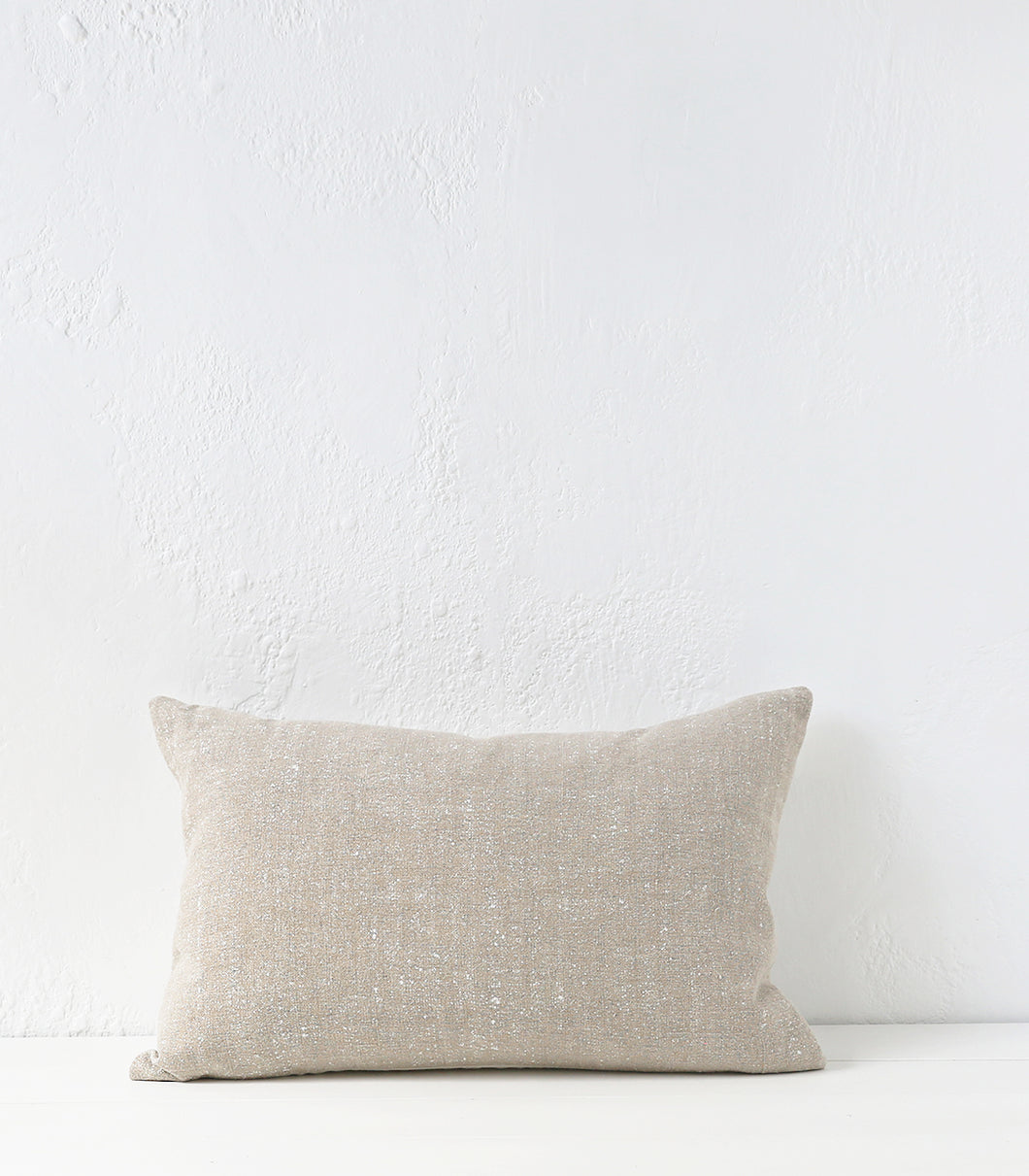 'Puglia' Cushion w Feather Inner / NZ MADE / 60x40cm / Sand  (Chalk Series)