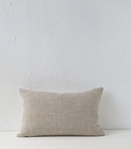 'Puglia' Cushion w Feather Inner / NZ MADE / 60x40cm / Sand  (Chalk Series)