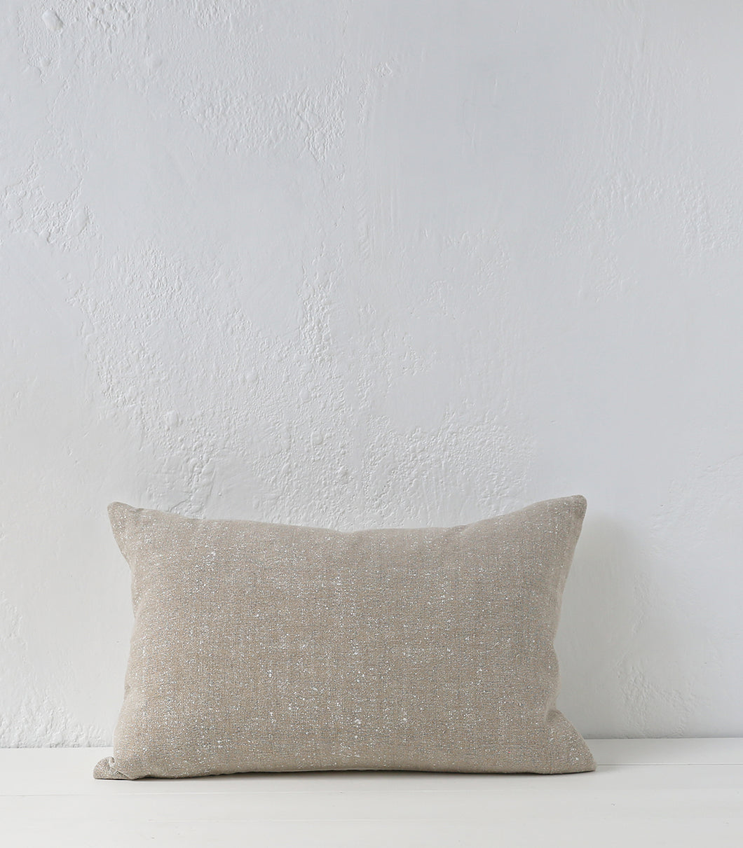 'Puglia' Cushion w Feather Inner / NZ MADE / 60x40cm / Sand  (Chalk Series)