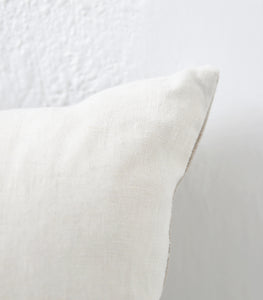 'Puglia' Cushion w Feather Inner / NZ MADE / 60x40cm / Sand  (Chalk Series)