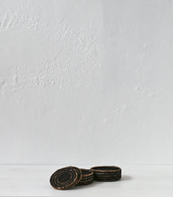 'Simply Black' Woven Coasters & Holder / Set 4