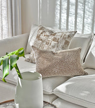 'Velvet Ripple' Cushion / NZ MADE-Feather Inner / 60x40cm / Linen