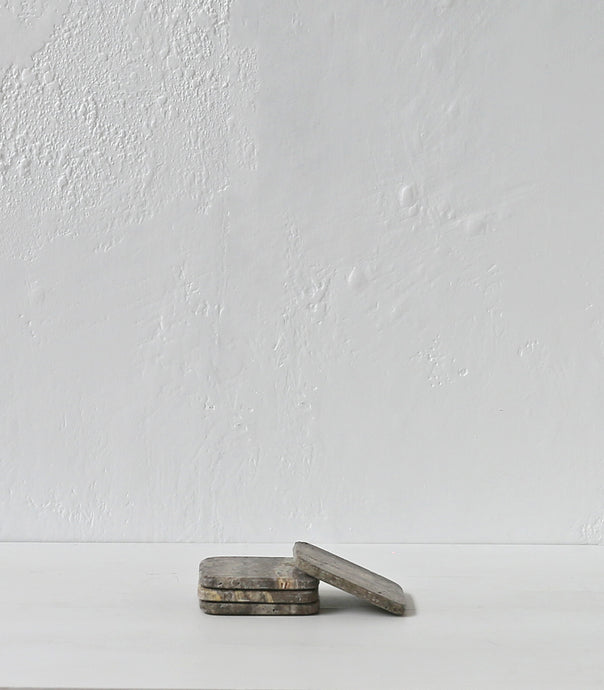 Square Coaster / Grey Travertine
