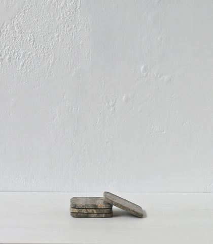 Square Coaster / Grey Travertine
