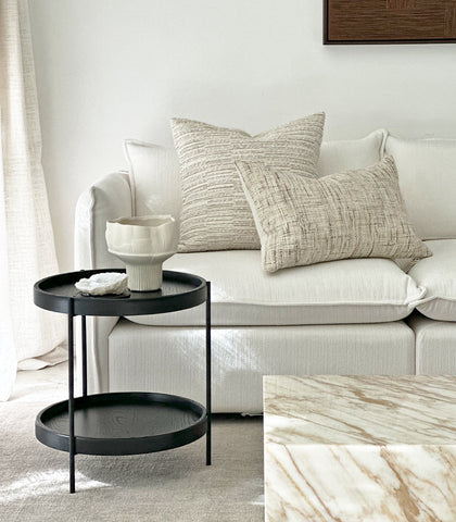 Oak 2 Tier Side Table / Black