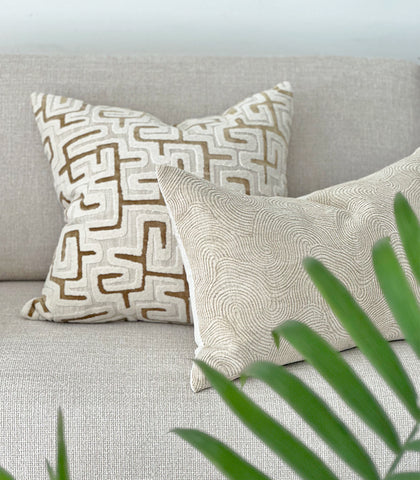 'Dune' Cushion/ NZ MADE/ NZ Feather Inner/ 60x40cm/ Sand