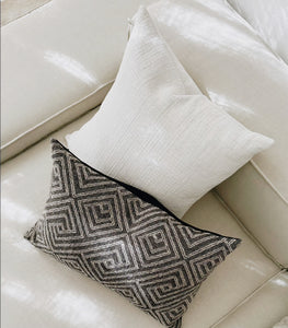'Puglia' Cushion w Feather Inner / NZ MADE / 55x55cm / Sunbleach (Chalk Series)