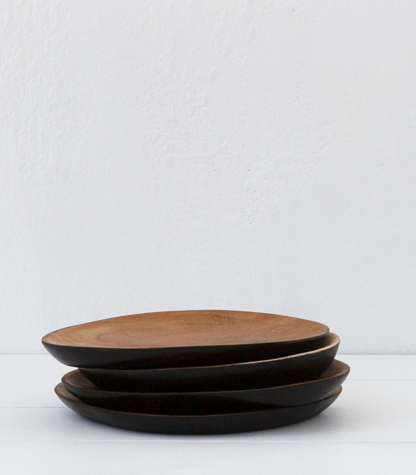 Suar Wood Plate / Natural-Black