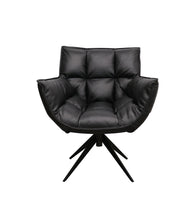 'Melrose' Leather Occasional Swivel Chair / Black