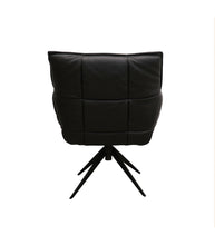 'Melrose' Leather Occasional Swivel Chair / Black