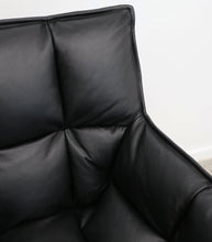'Melrose' Leather Occasional Swivel Chair / Black