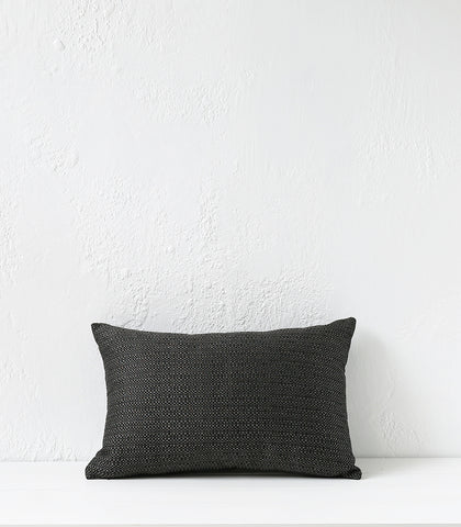 Outdoor / 'Tahiti' Cushion / NZ MADE / 60x40cm / Caviar