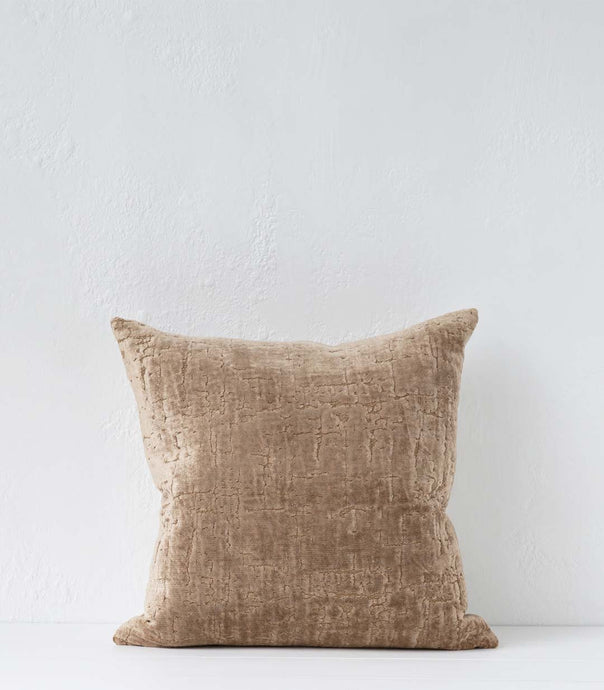 'The Hills' Cushion / NZ MADE / Feather Inner / 55x55cm / Caramel